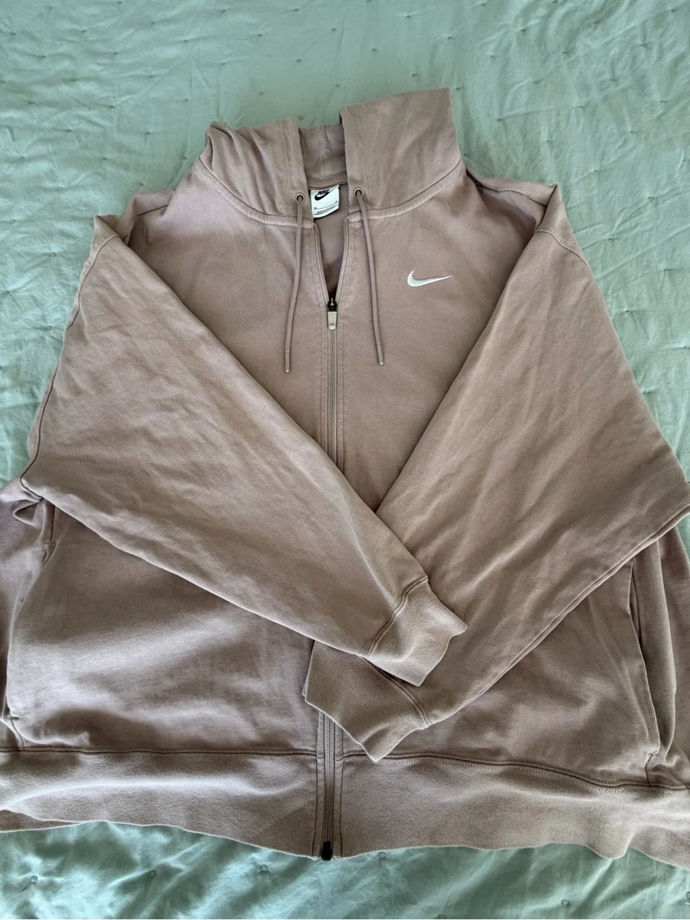 Nike Sportswear Women’s Oversized Jersey Full-Zip Hoodie Mauve